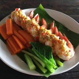 กุ้งนึ่งมะนาว