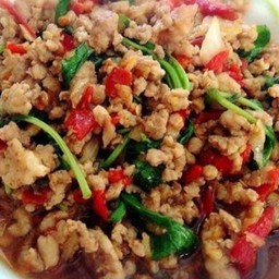กระเพราหมูสับ(กับข้าว)