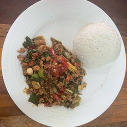 ข้าวราดขี้เมาหมูสับ