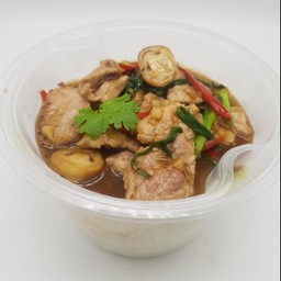 ข้าวหมูผัดน้ำมันหอย