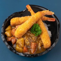 A.ข้าวหน้าแกงกะหรี่กุ้งชุปเกล็ดขนมปัง