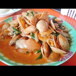 หอยลายผัดพริกเผา