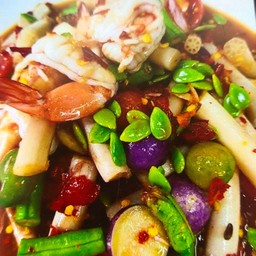 ตำไหลบัวกุ้งลวก