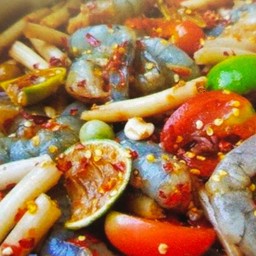 ตำไหลบัวกุ้งสด