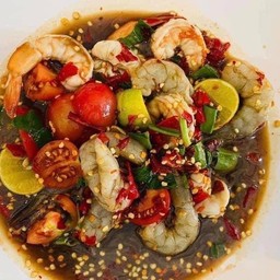 ตำกุ้งสดกุ้งสุก