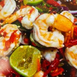 ตำเหลากุ้งลวก