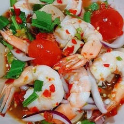 ยำกุ้งลวก+ไข่แดง