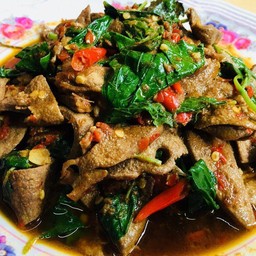 กะเพราตับราดข้าว