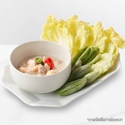 หลนกุ้ง + ผักจิ้ม (กับข้าว)