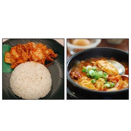 ข้าวหมูผัดกิมจิ+ซุปกิมจิ