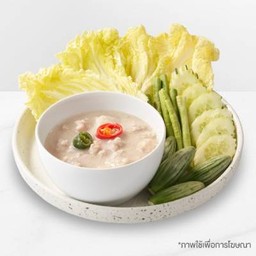 หลนเต้าเจี้ยว + ผักจิ้ม (กับข้าว)