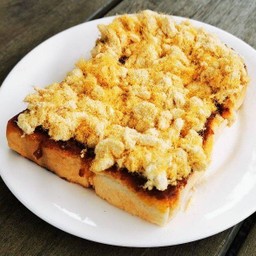 ปังปิ้งเนย+หมูหยอง+น้ำพริกเผา