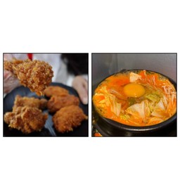 ซุปรามยอนกิมจิไข่+ไก่ทอด3ชิ้น