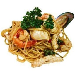 สปาเกตตี้ผัดขี้เมาซีฟู้ด (Spaghetti Kee Mao Seafood)