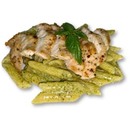 เพนเน่เพสโต้อกไก่ย่าง (Penne pesto with grilled chicken)