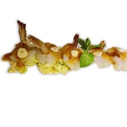 กุ้งวาซาบิ (Fresh shrimp with wasabi spicy sauce)