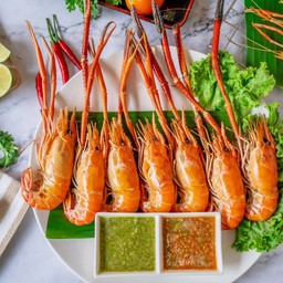 ร้านแดงเอ๋ กุ้งเป็น  ปากทางวัดไทร