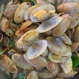 หอยลายผัดน้ำพริกเผา