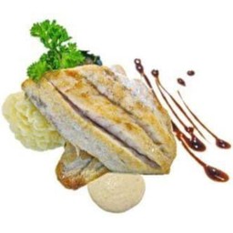 สเต็กปลากะพงย่าง (Grilled sea bass steak)
