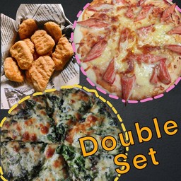 Double Set พิซซ่า 2 ถาด+นักเก็ตไก่ทอด