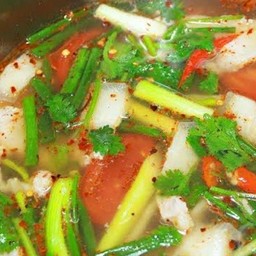 ต้มยำ หมู3ชั้นล้วน น้ำข้น ฟรีข้าว 1ถุง