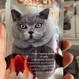 ปลาทูน่า หน้ากุ้งในเยลลี่ Ostect (70g)