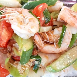 ผัดเปรี้ยวหวาน ราดข้าว