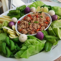 น้ำพริกปลาทูแห้ง+ผักลวก