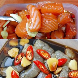 ม่อนซาชิมิดอง+กุ้งดองเพียวๆ