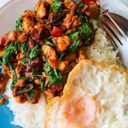 กระเพราไก่ราคานี้ไม่มีไข่ดาว