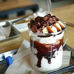 นมสด ปั่น กล้วย + โกโก้ครั้นซ์