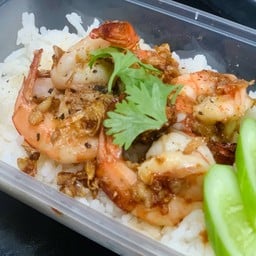 กุ้ง กระเทียมพริกไทยดำ