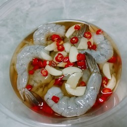 กุ้งแก้วไข่ดอง&ข้าวปุ้นซาว