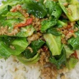 ผัดแขนงราดข้าว