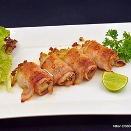No.159 เบคอนพันเห็ดเข็มทอง