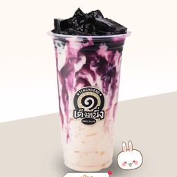 เฉาก๊วยนมสดเผือกเต็งหนึ่ง แก้ว 22 ออนซ์