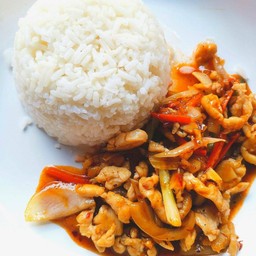 พริกเผาราดข้าว