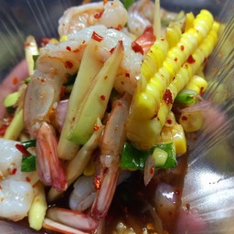 ยำปลาร้ากุ้งสด