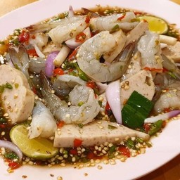 ยำหมูยอกุ้งสด