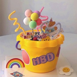 Bucket bear love ballons 1 pound 16x10cm