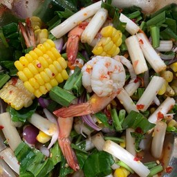 ข้าวโพด ไหลบัว กุ้งสุก