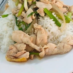 ข้าวราดผัดน้ำมันหอย