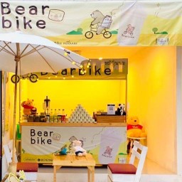 นมหมีปั่น Bear bike หมีปั่นนม สามเเยกบางขนุน