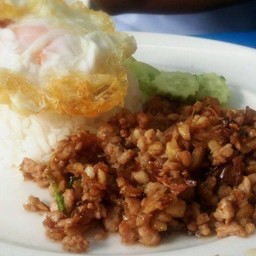 ข้าวหมูสับกระเทียมพริกไทย+ไข่ดาว