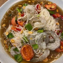 ตำขนมจีนกุ้งสด(ปลาร้า)