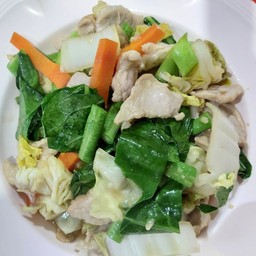 ผัดผักรวมหมูสับ