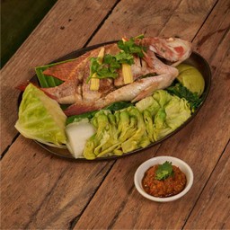 ปลาทับทิมนึ่งแจ่ว