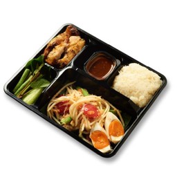 B3. ตำไข่เค็ม + ไก่ย่าง + ข้าวเหนียวขาว