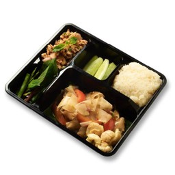 B5. ตำหลวงพระบาง  + ลาบหมู (ไม่ใส่เครื่องใน) + ข้าวเหนียวขาว