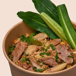 ข้าวเหนียวผัดต้มแซ่บเนื้อสันนอก